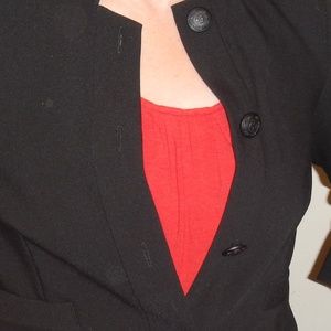 Rachel Roy Black Blazer/Ruffled-Accent Sleeve/XS